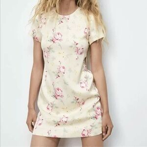 Zara Floral pastel yellow Dress